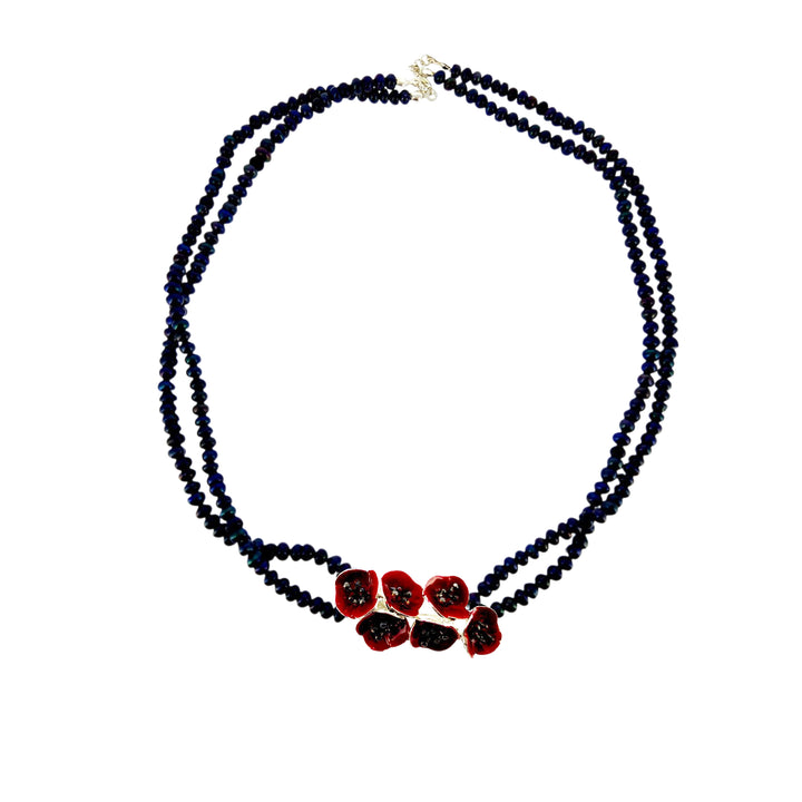 Gelincik Demeti Siyah İnci Kolye