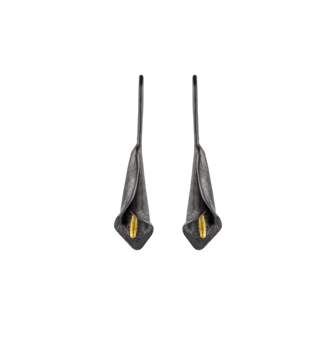 Sallantılı Siyah Gala Küpe