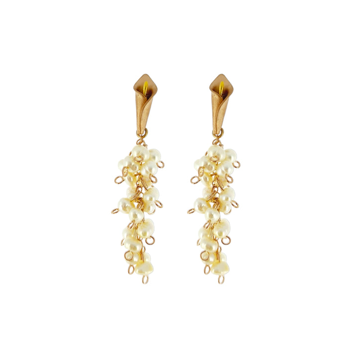 Salkım İncili Pembe Gala Küpe