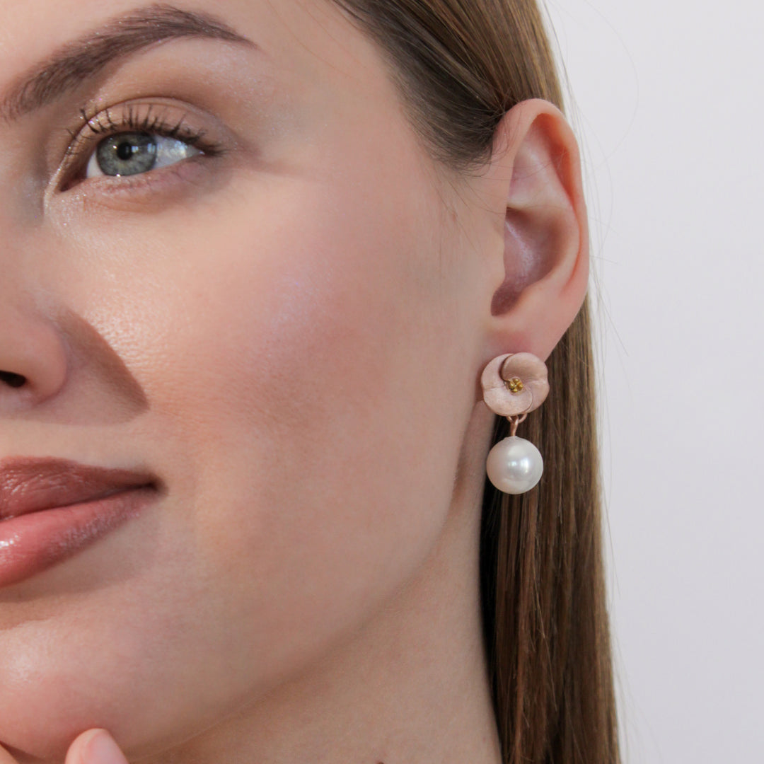 İncili Dikenler Tacı Çiçeği Küpe