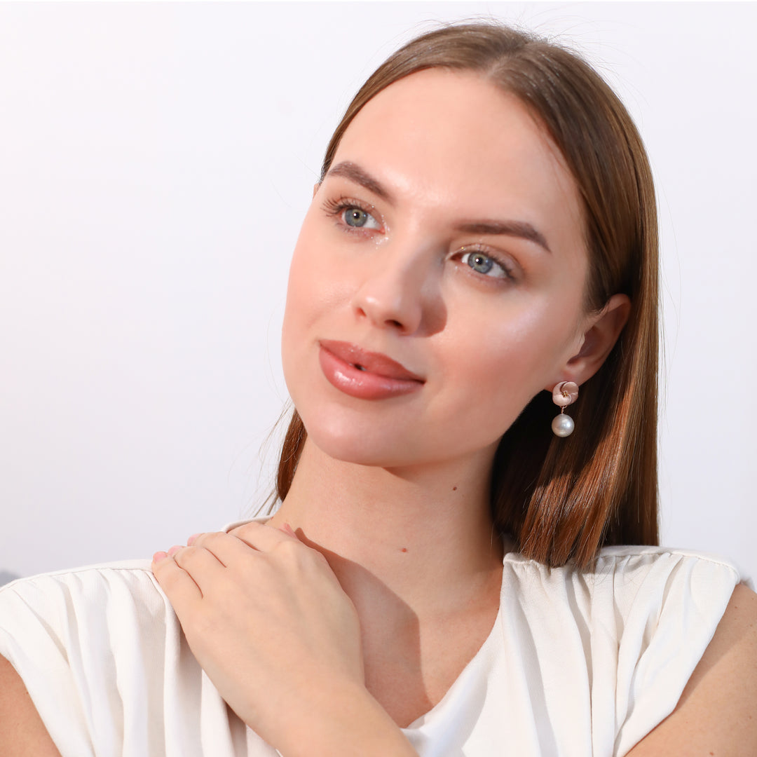 İncili Dikenler Tacı Çiçeği Küpe