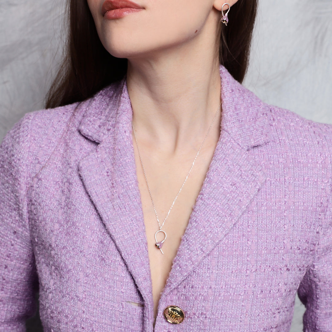 Minik Damla Çiğdem Dalı Kolye