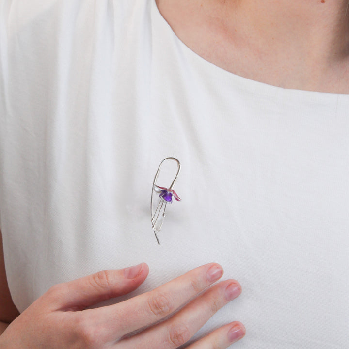 Tek Dal Fuşya Broş