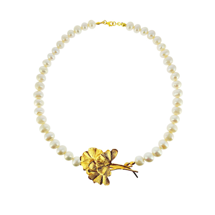 Ginkgo Dalları İnci Kolye